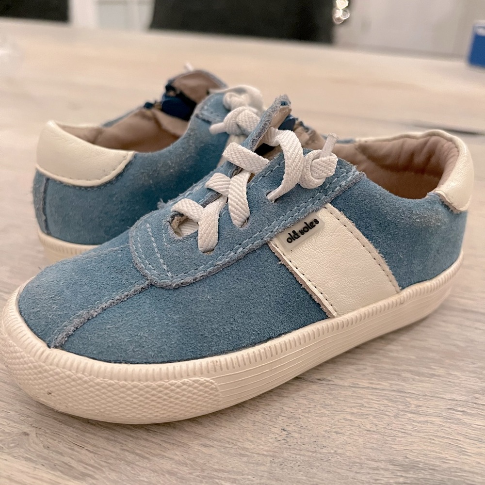 Old Soles Baby Boy's Vintage Shoe (Toddler) Sky Blue Suede/White Size 25 US9